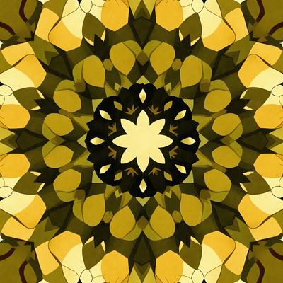 The primary subject of the image is a yellow and black circular pattern, which appears to be a colorful design or a decorative piece. The setting is a yellow and black background, which complements the circular pattern. The visual style of the image is a combination of digital art and illustration, creating a unique and eye-catching design. The dominant colors in the image are yellow and black, which contribute to a lively and vibrant atmosphere.